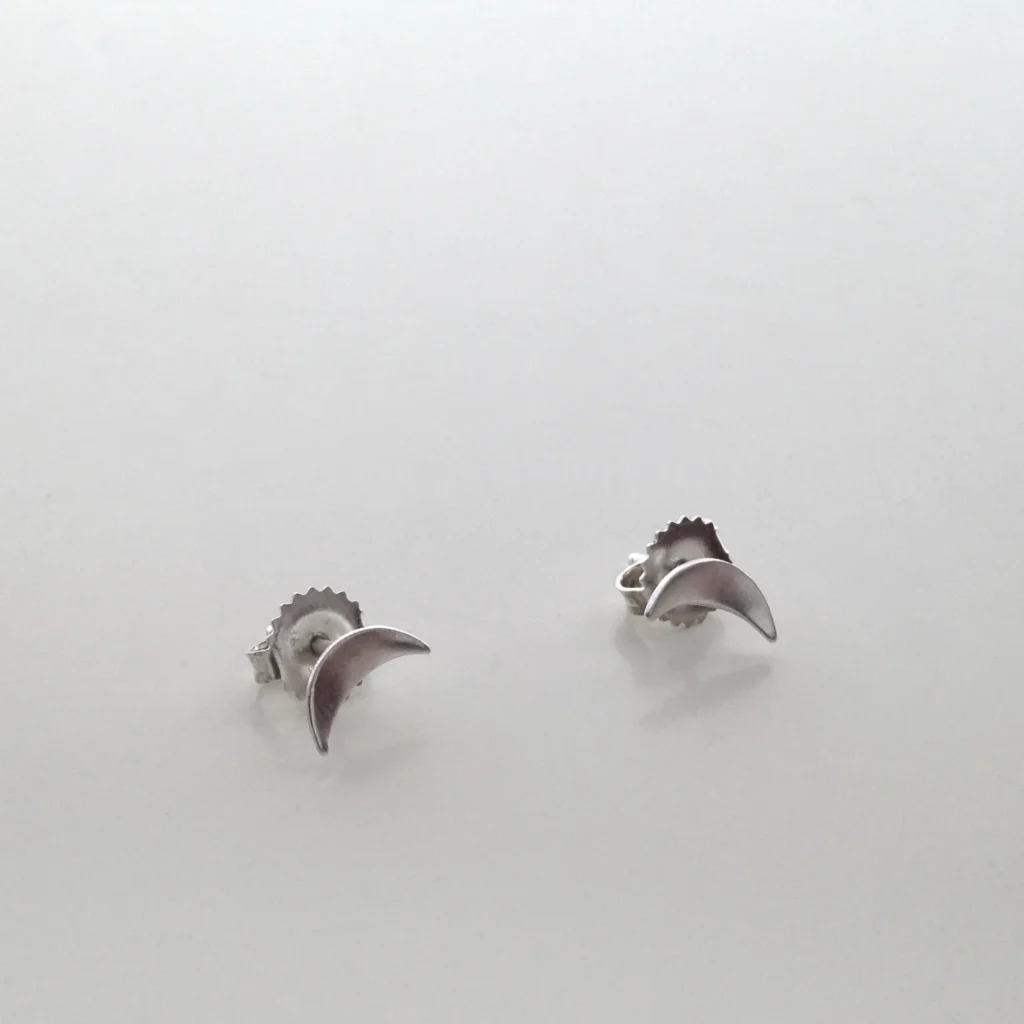 tiny moon sliver earrings