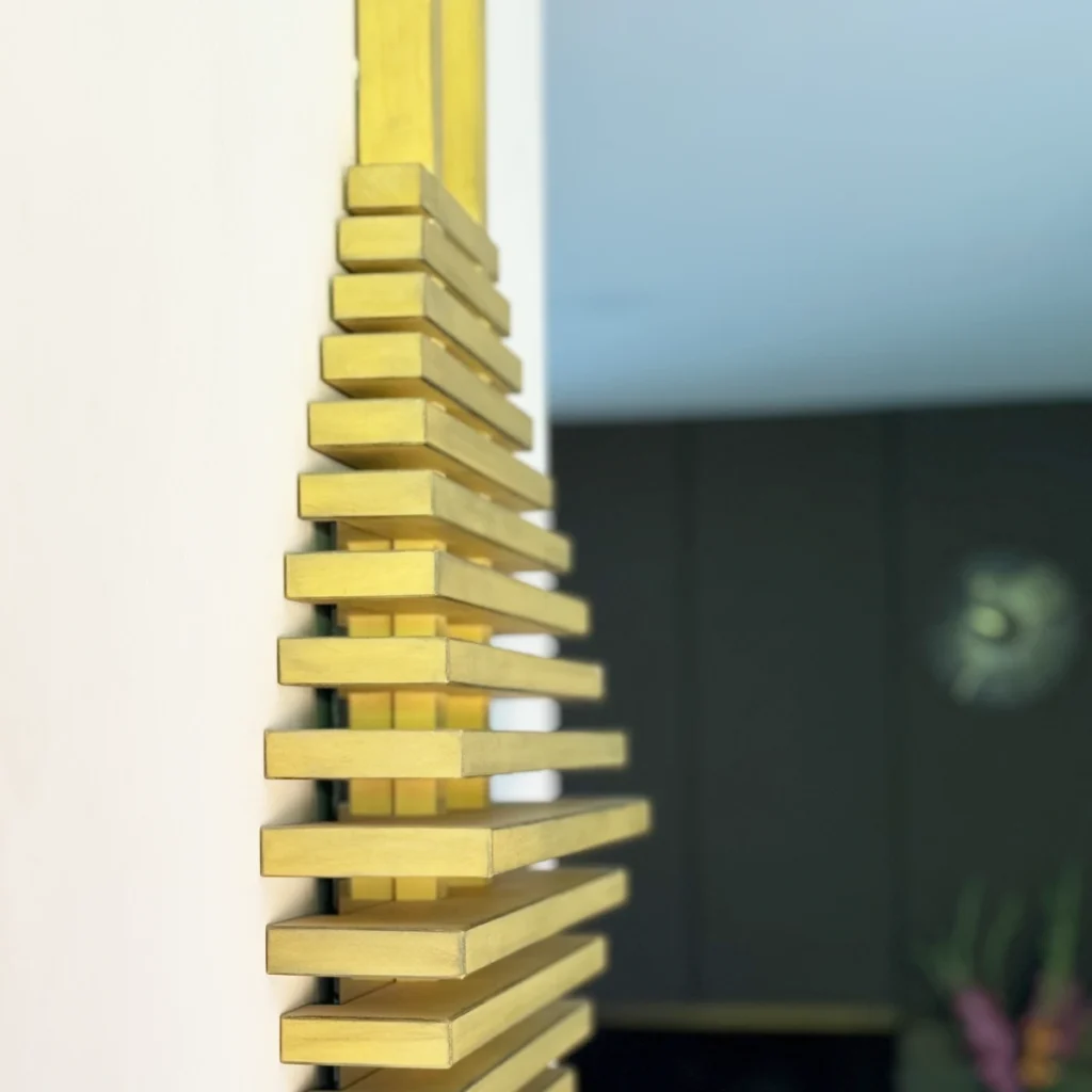wood sculpture with mirror view 8